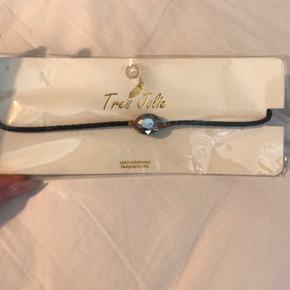 Black rope and crystal choker